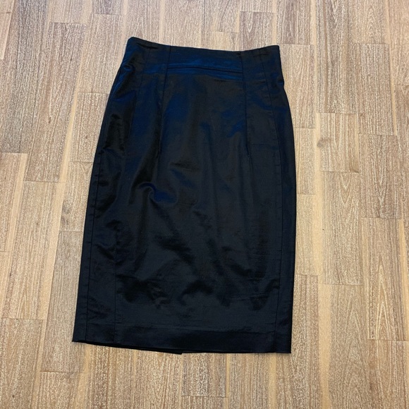 Bebe Black Sateen Pencil Skirt 0 - Picture 1 of 4